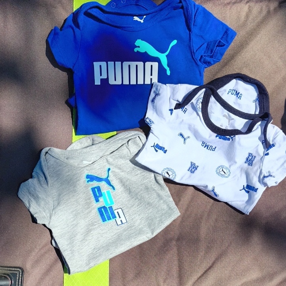 Puma Infant Onesie Trio - Blue, Gray, White